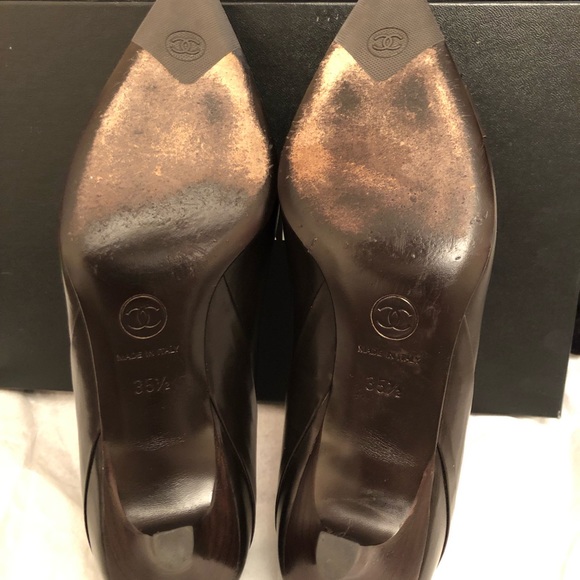 Chanel kitten heels 35.5 with box, extra caps - Picture 13 of 14